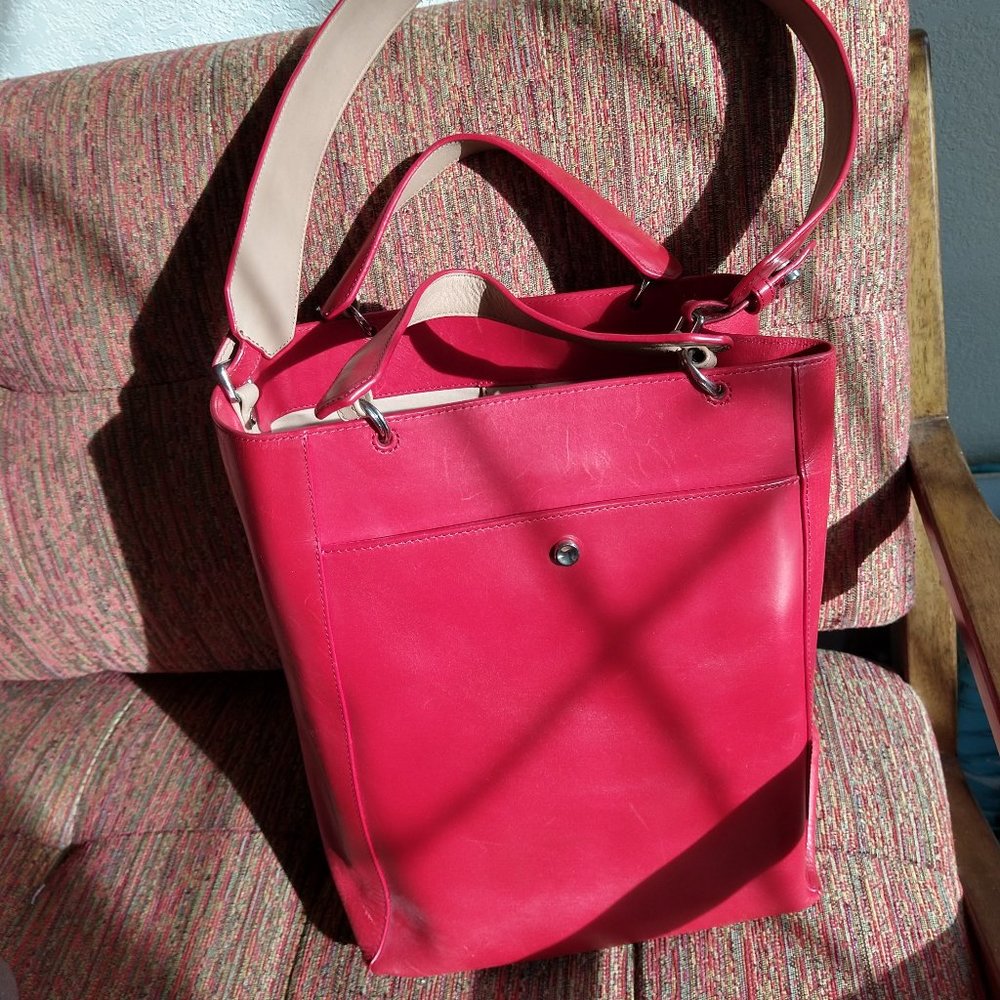 Elizabeth and James Red Eloise Large Leather Tote